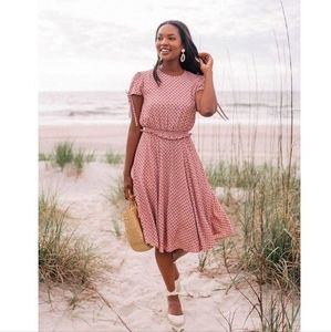 Gal Meets Glam - Corrine pink polka dot dress - Size 6P